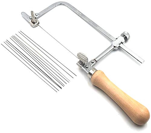 Lame de scie à chantourner à dents ergotées, Cadre de scie, outils à main, arc de scie professionnel réglable, manche en bois de bijoux, cadre de scie de bijoutier, 1 ensemble
