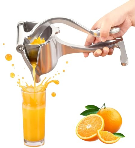 Hand Juicer Squeezer- Aluminum Manual Press Juicer for Lemon, Orange, Pomegranate, Ergonomic Handheld Citrus Juicer, Easy Squeeze & Quick Clean