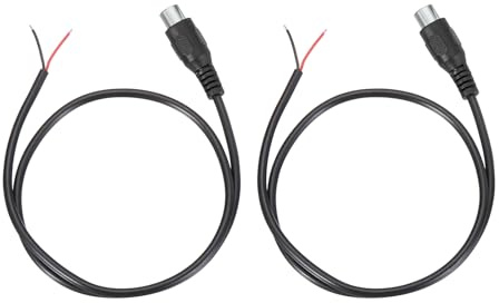 sourcing map 1.6FT RCA to Bare Wire Speaker Cable, 22AWG Replacement Black RCA Female Plug to Open End Pigtail Audio Cable Connector Adapter for Amplifier, Home Audio Speakers, Pack of 2
