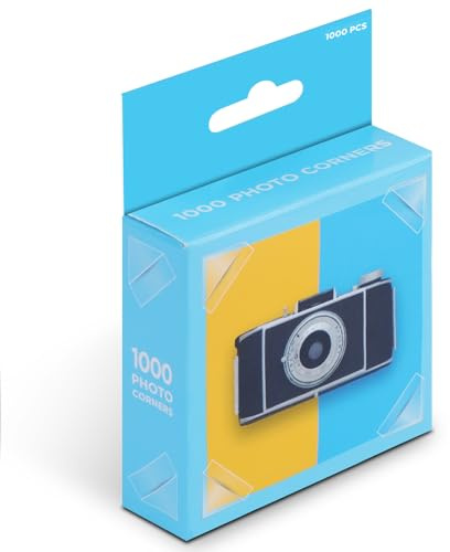 HAGOT 1000 Stück Fotoecken (Selbstklebend), Fotokleber, Fotoecken Selbstklebend, Fotoecken, Transparent, Weiß, Fotokleber Ecken für Fotoalbum, Scrapbook, Klebepads für Fotos in Spenderbox