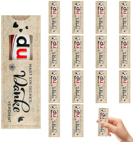 15PCS Du Hast Ein Dickes Danke Verdient Geschenke für Schokolade Verpackung, Dankeschön Geschenke Klein, Hülle Filz Schokoriegel Geschenk Verpackung für Team, Rücktritt, Mitarbeiter, Familie