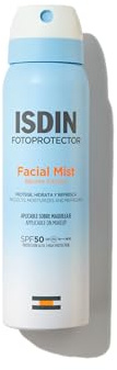 ISDIN Fotoprotector Facial Mist SPF50, Protector Solar facial en spray formato bruma ultrafina e invisible, Protege, hidrata y refresca tu piel, 100ml