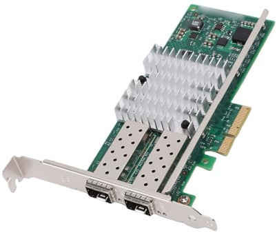 Jectse Carte Réseau 10G SFP+ PCIe, Adaptateur Ethernet Fibre Optique Double Port avec Puce 82599ES, pour Serveur VMware ESXi