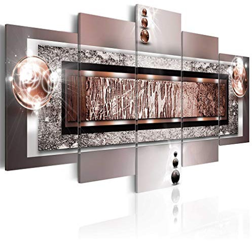 decomonkey Bilder Abstrakt 100x50 cm 5 Teilig Leinwandbilder Bild auf Leinwand Wandbild Kunstdruck Wanddeko Wand Wohnzimmer Wanddekoration Deko | Modern