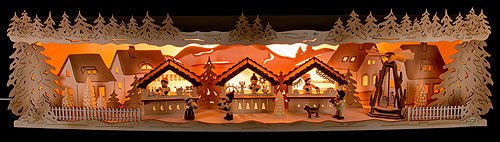 Schwibbogenerhöhung Weihnachtsmarkt - 75x20x15 cm