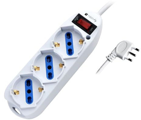 Techly 103021 italiensk fleruttagsuttag med kontakt 10A