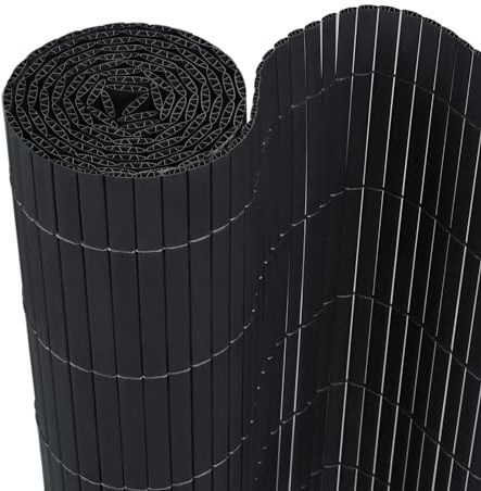 UISEBRT Sichtschutzmatte PVC Sichtschutzzaun Windschutz Sonnenschutz für Balkon, Garten und Terrasse, 160x600cm, Grau