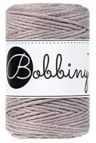 Bobbiny Oeko-Tex Premium Makramee Garn aus ökologischer Baumwolle 1,5 mm x 100 m (Pearl)