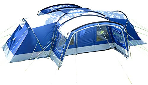 Skandika Familienzelt Nimbus für 12 Personen Sleeper | Campingzelt mit Sleeper Technologie, 3 abgedunkelte und Schwarze Schlafkabinen, wasserdicht, 5000 mm Wassersäule, 2,15m Stehhöhe, mit Vorzelt