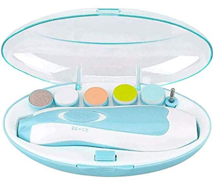 Baby Nagel Datei Elektrische Nagel mit 6 Schleifen für Neugeborene Kleinkind Kinder, erwachsene Zehen und Fingernägel, Ganz, Blau