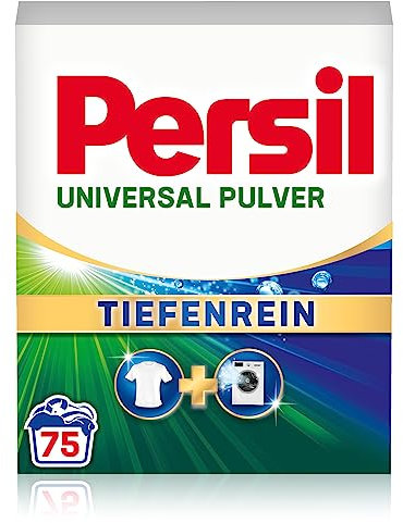 Persil Universal Powder Deep Clean Detergent (75 Washes), Full Detergent for Pure Laundry and Hygienic Freshness for the Machine, Effective from 20 °C to 95 °C