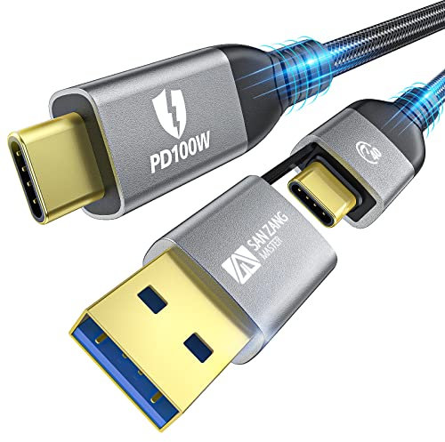 Per cavo Thunderbolt 4 40 Gbps Cavo USB C 2 in 1 100 W E-Marker 8k/5k Cavo Displayport singolo e 4k doppio Cavo video tipo C Cavo da USB C a USB C/A Cavo di trasferimento dati per ricarica rapida 1M