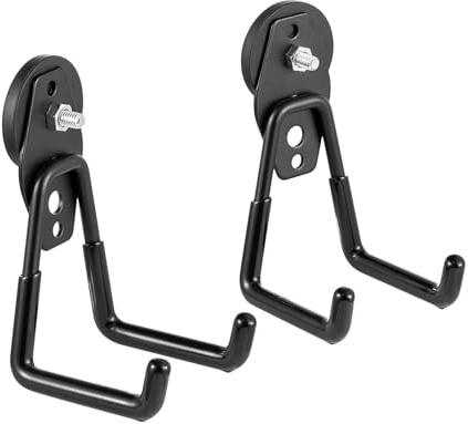 Yuzita Starke Magnethaken, 2 Pakete Hooks Magnete für schwere Lagerung mit Anti-Rutsch-Beschichtung für Innen- und Außenaufhängung (schwarz)