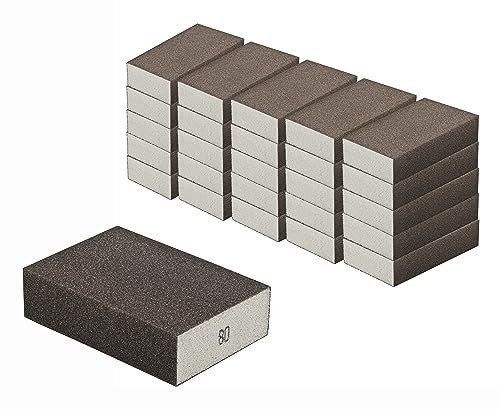 Schleifschwamm 50 Stück Schleifschwämme Grobe Körnung K80 für Holz Lack Metall Trocken u. Nass Schleifen waschbar u. wiederverwendbar