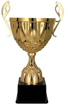 Larius Trophée en métal doré et argenté, trophée avec gravure au choix (sans texte souhaité, or, L)