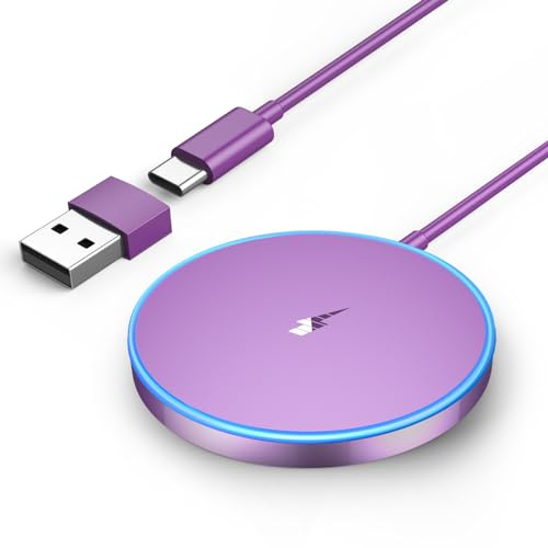 Mag-Safe Ladegerät iPhone,Wireless Charger Induktive Ladestation Kompatibel für MagSafe Ladegerät iPhone 17/16/15/14/13/12 Serie, AirPods 2/3/Pro 2, LED kabelloses ladegerät mit Zwei Ladeanschlüssen