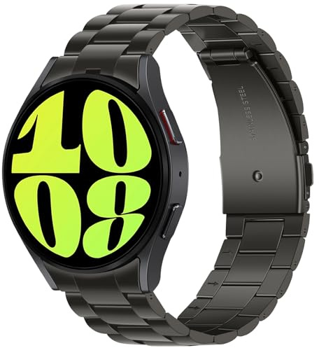 Anlinser Kompatibel mit Samsung Galaxy Watch 7/6/5/4/FE Armband 44mm 40mm | Für Galaxy Watch 6 Classic 43mm 47mm, Kein Gap Metal -Ersatzarmband Kompatibel mit Galaxy Watch 5 Pro/4 Classic, Graphit