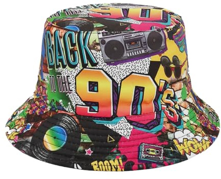 Eigso 90er Fischerhüte Retro Modischer 80er Eimer Hut für Damen Sonnenhut Anglerhut Outdoor Fishing Hat