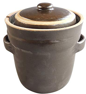 Haushalt-Krausse.de Gärtopf Steinzeugtopf Rumtopf Sauerkrauttopf Inhalt 4 l mit Deckel
