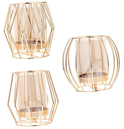 TOPBATHY Und Galvanisierte Kerzenständer Aus Glas Heimdekor-Set Ideal Für Hochzeiten