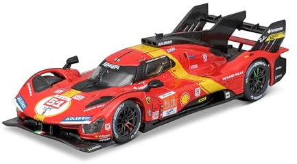Bburago - Ferrari 499P LMH Nr. 51 - Realistisches Modellauto im Maßstab 1:43, Modell 2023 24H Le Mans Champion, Replica Diecast mit offizieller Ferrari-Lizenz, empfohlenes Alter 14+ Jahre