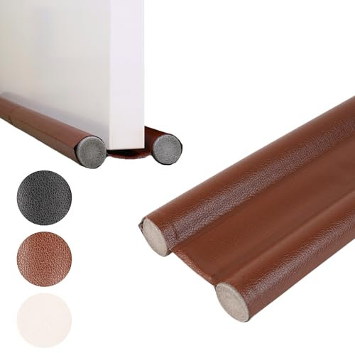 AKOKAN® Burlete para Puerta de Entrada - Exterior ó Interior | Burlete Bajo Puerta para Protección Térmica y Aislante del Frío/Calor | Tira de Sellado Aislante para Puertas, Fácil Montaje (Marron)