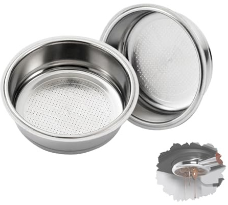 Pack of 2 51 mm Stainless Steel Coffee Strainer Espresso Filter Basket for Coffee Machines Compatible with Delonghi Breville