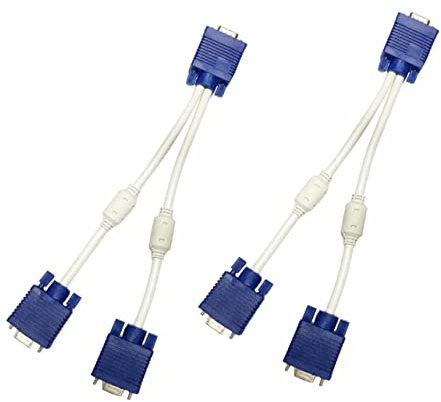 jojofuny Cavo A Doppia Uscita - Amplificatore Video Da 1 A 2 Cavo Monitor Per Tv Lcd Adattatore Per Lcd