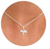 HANLI Kette Silber 925 Damen Zarte Horn Davidstern Schmetterling Sonne Lotus Cowboystiefel Anhänger Kette mit für Frauen Mädchen Wasserfeste Hautverträglich Schmuck
