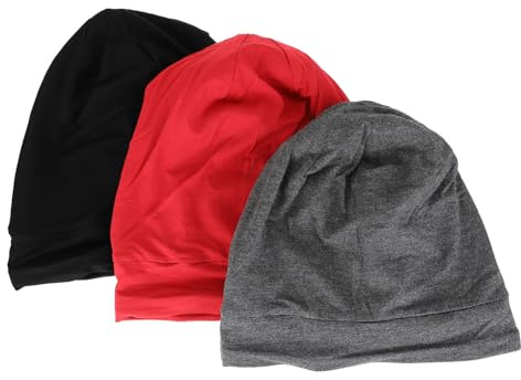 Verstellbarer Turban 3 Stück-pack mit Satin, Schlafmützen für Zuhause