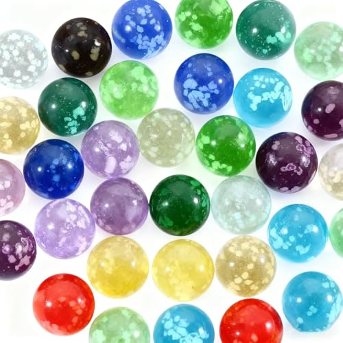 Riceel 40 Stück Glasmurmeln Murmeln Leuchten Im Dunkeln 10 Farben Buntes Glühen Im Dunkeln Für Murmelspiele Kinder DIY-Projekte Heimdekoration 14mm