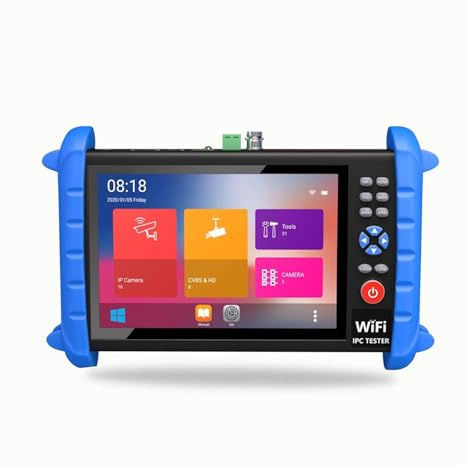 Monitor di prova CCTV, Monitor tester CCTV IP da 7 pollici CVBS AHD CVI TVI Test telecamera Ingresso HDMI 8MP Uscita POE WIFI,for telecamere CCTV Tester Ingresso