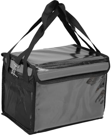 Pongnas Sac de Livraison de Nourriture Isolée Porte-boîte Thermique Conteneur à Provisions Réutilisable avec un Cadre en Fibre de Verre Léger Diviseurs Réglables (32L)