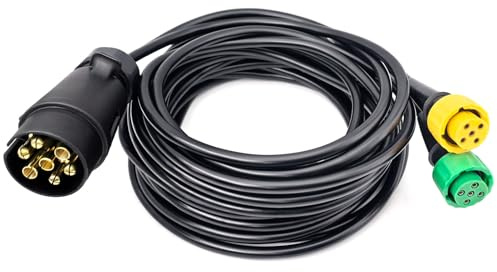 YOYOCOOL Cavo per rimorchio a 7 poli, 5 m, con baionetta a 5 poli, 12 V, 24 V, 7 poli, cavo per illuminazione rimorchio, 7 poli