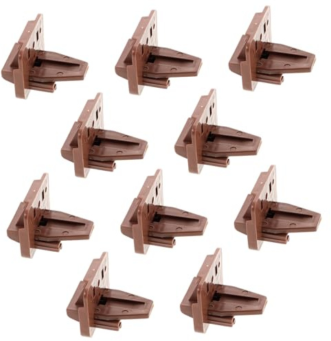 Veemoon 10 Set guide per cassetti dell'armadio guide per cassetti in plastica Slide del cassetto della cucina Light Brown