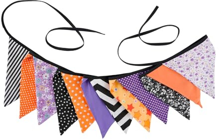 TERNCOEW Festone in tessuto di cotone per Halloween, Ringraziamento, bandierine per feste, striscioni triangolari, decorazioni per carnevale, ornamenti stagionali