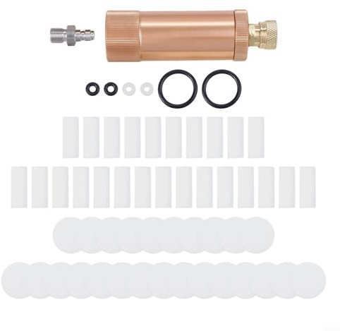 Besttoolifes Pompa manuale ad alta pressione Filtro aria Separatore olio-acqua con filettatura M10* 1 e raccordo rapido da 8 mm per filtrazione del gas compressore sommergibile