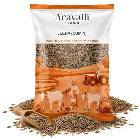 Aravalli Essence Premium Whole Cumin Seeds 1 Kg – Jeera for Cooking, Spice Blends, Seasoning & Traditional Recipes