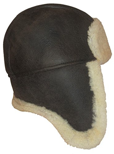 Felltrade Herren Lammfell Schaffell Fliegermütze Chapka Bomber Hut