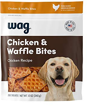 Amazon Basics Dog Treats Chicken and Waffle Bites 12oz (Previously Wag)