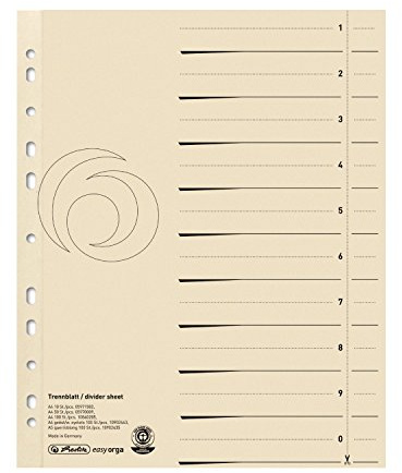 Herlitz Herlitz Trenn Blatt A4 chamois (300er Packung, Trennblatt | chamois)