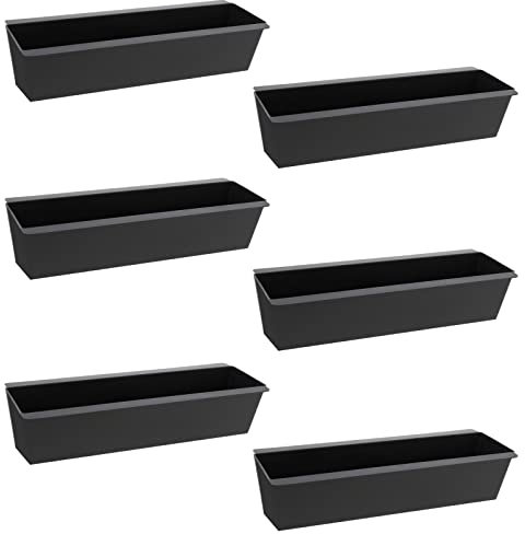 6 fioriere in plastica europallet rialzato, per piante, colore nero