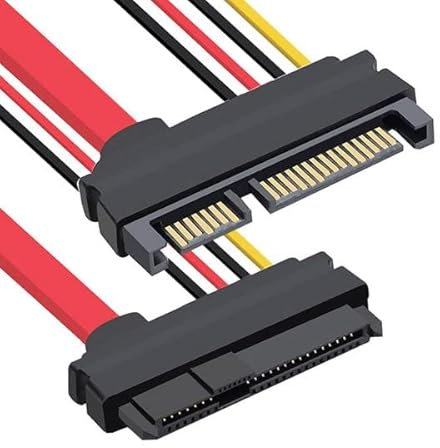 System-S SATA Kabel 10 cm 22Pin Stecker zu SAS 29 Pin Buchse Adapter für Festplatte