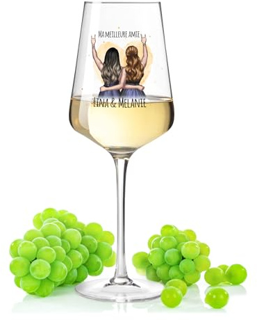 GRAVURZEILE Puccini Weinglas mit UV-Druck - Beste Freundin Konfiguration - Umfangreich anpassbares Motiv zum selbst gestalten - Persönliches Geschenk für Freundinnen - Farbe: Freundinnen Puccini