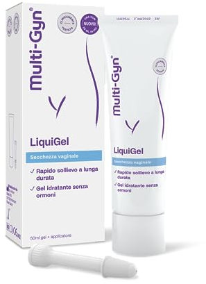 Multi-Gyn LiquiGel crema intimo Donna - Gel idratante Contro Secchezza Vaginale e Prurito. Ripristina il PH della Pelle con Ingredienti Naturali - Gel 50ml + applicatore