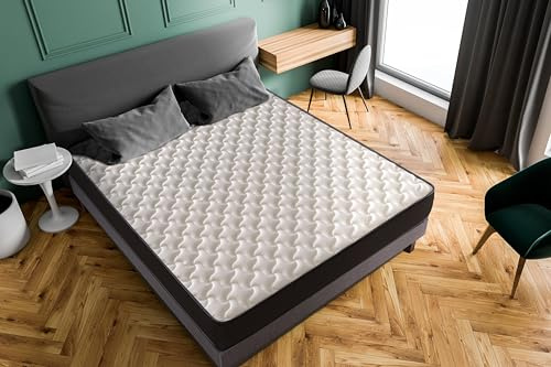 DAGOSTINO HOME BOUTIQUE COLLECTION Matelas Mousse 140x190 Elegance - Ferme - Réversible - Côté Été/Hiver - H18 Cm