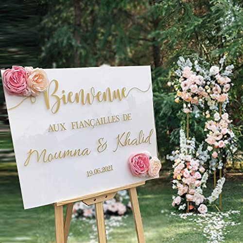 Acryl Hochzeits Willkommensschild, Personalisierte Hochzeitsdeko, Welcome Willkommen Schild For Hochzeit, Geburtstag Und Alle Anderen Feste, Willkommen Schild, Aufkleber Hochzeit (Color : STYLE1, S