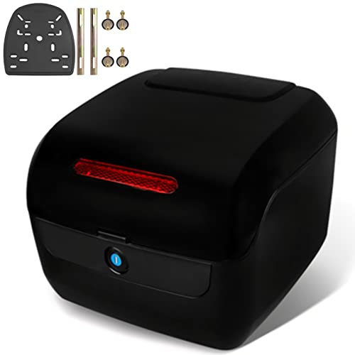 NUACOS Bauletto Moto Baule Posteriore Casco Bagagli Bauletto Impermeabile Resistente agli Urti con Serratura Scatola Motocicletta Rigida Universale con Chiavi e Piastra,E,9 * 13 * 13inch