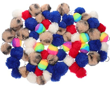 COHEALI 50stücke Kunstkaninchenfellbälle Taschenornamente Schlüsselanhänger Handtaschenanhänger Pom-pom-bälle Diy Dekoration Faux Fell Bälle Für Schlüssel Rucksack Handy Tasche