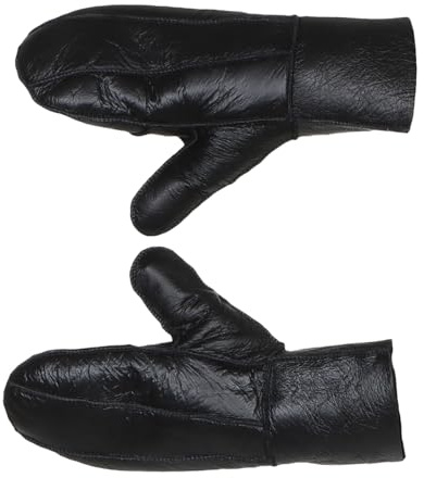Harrys-Collection Damen Handschuhe Fäustlinge Lammfell Nappaleder
